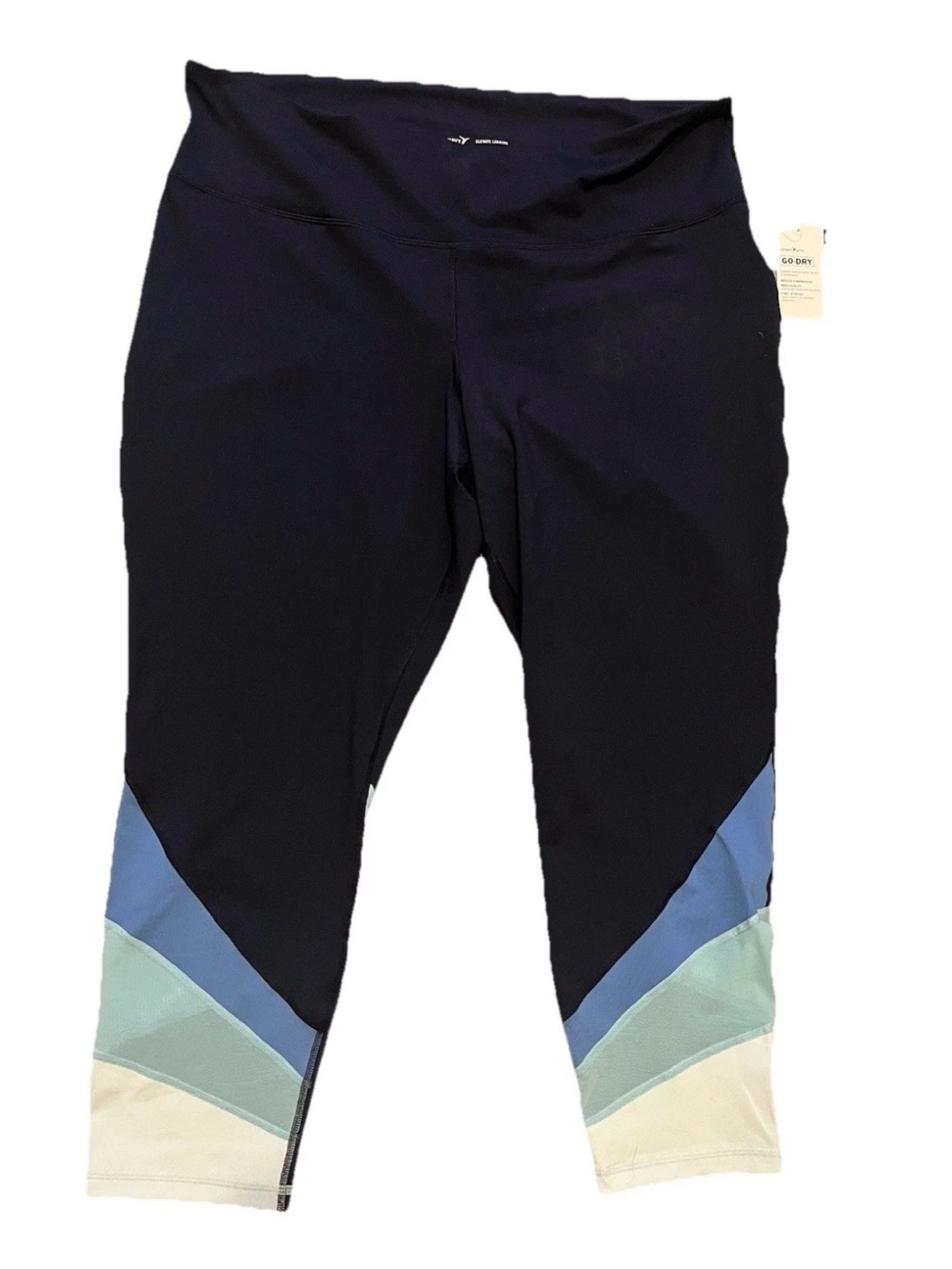Old Navy Active Elevate Leggings Go Dry Womens 3X NWT Blue Activewear 24” Inseam